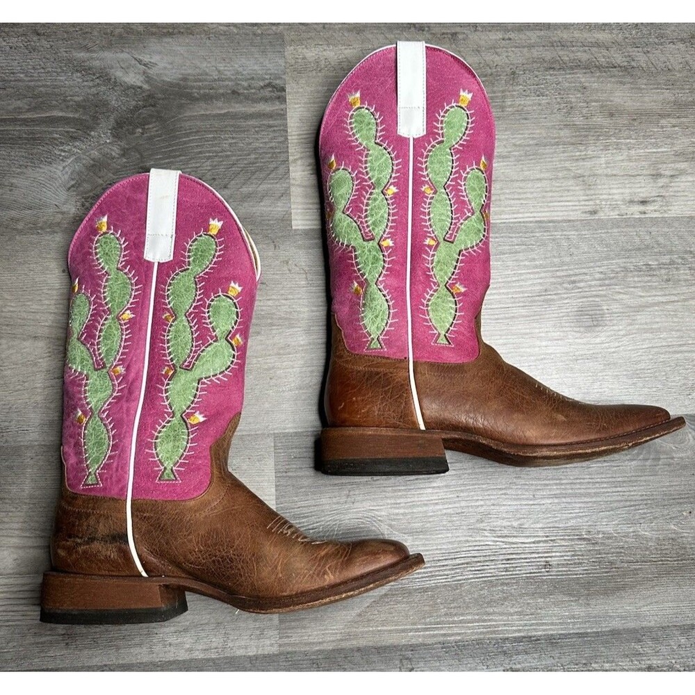 Macie Bean Women’s Prickled Pink Cactus Cowboy Boots M9132 / 8.5 M